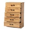 Baxton Studio Colburn Modern and Contemporary Oak Brown Finished Wood 5-Drawer Tallboy Storage Chest 189-11977-ZORO